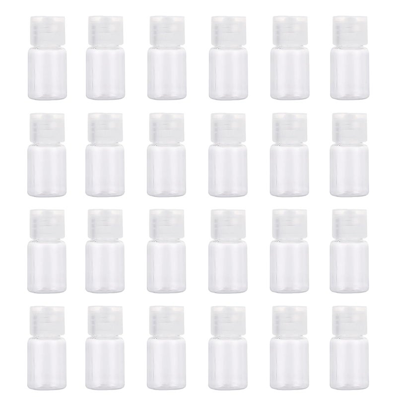 Natuworld 24 Pcs 5ml 0.17oz Plastic Travel Bottles Refillable Flip Top Cap Container Vials for Shampoo Lotion Cream Toiletry Cosmetic Sample Essential Oil Leak Proof Mini Size - Image 1